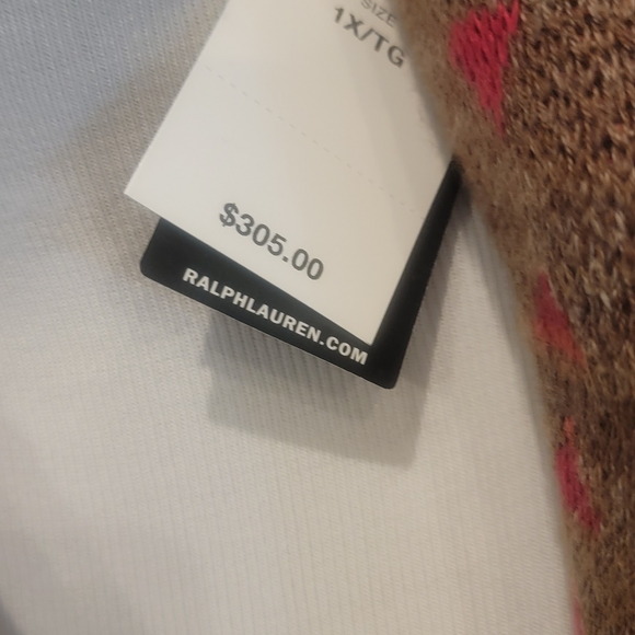 Nwt...Lauren Ralph Lauren Plus-Size Western-Print Intarsia-Knit Cardigan. - Picture 8 of 11